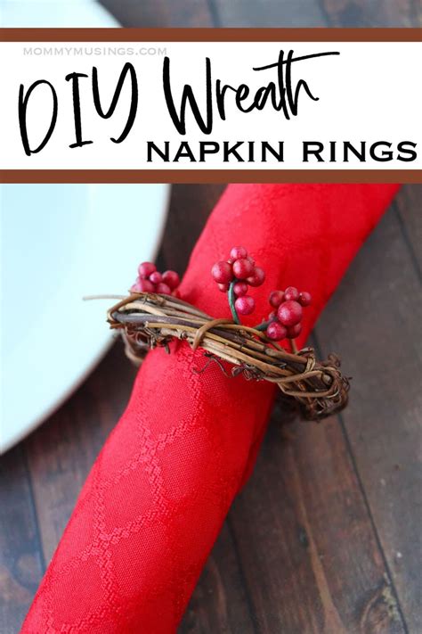 Rustic Wreath Napkin Rings Holiday Craft