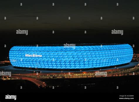 Soccer stadium Allianz Arena at night Munich Germany Stock Photo - Alamy