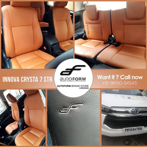 Picture featured the Riviera Series – Toyota Innova Crysta 7 Seater covered in branded seat ...