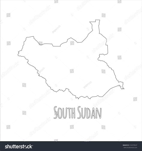 Outline Vector Map South Sudan Simple Stock Vector 314579537 - Shutterstock