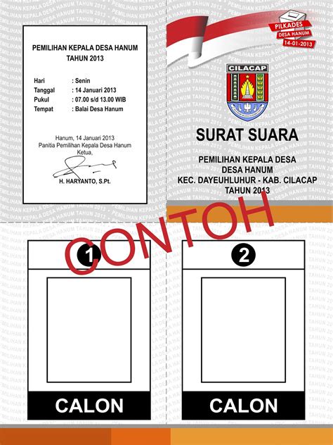 Contoh Gambar Surat Suara Pilkades - Contoh Surat