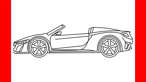 How To Draw Acura Car Side View - Step by Step Drawing - YouTube