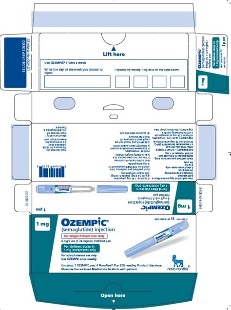 Ozempic® Semaglutide Prefilled Injection Pen 1mg, 1 Pen Non-Returnable ...