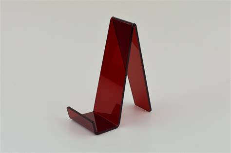 5 x Acrylic Book Stand / Tablet Holder with Lip PDS8275 Red Tint 5mm