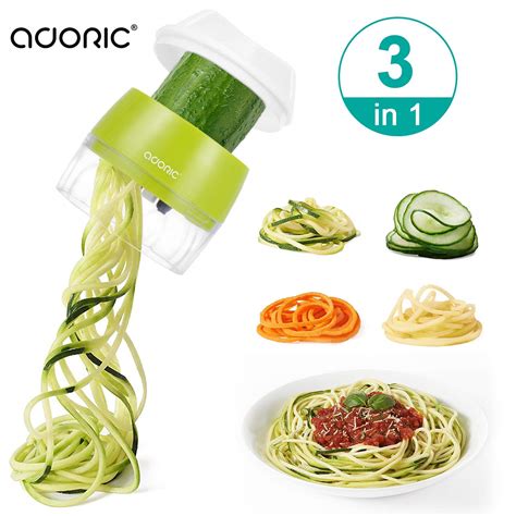 Adoric Handheld 3-in-1 Spiralizer Vegetable Slicer