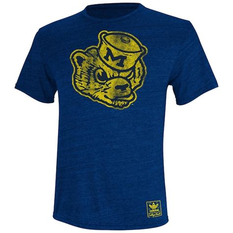 adidas Michigan Wolverines Youth Navy Blue Balboa Heathered T-Shirt ...