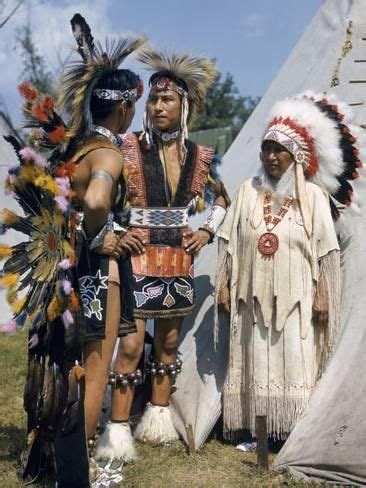 'Otoe Indians Wearing Traditional Clothing Stand in Front of a Tipi' Photographic Print - B ...