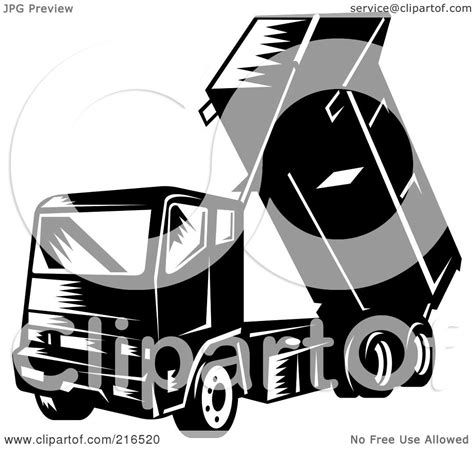 Royalty-Free (RF) Clipart Illustration of a Retro Black And White Dump ...