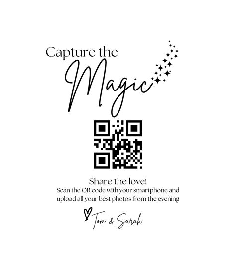 QR Code Wedding Sign for Photos Template Digital Download - Etsy