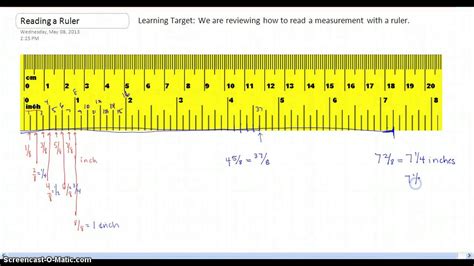 How to read measurements on a ruler. - YouTube