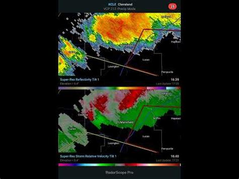 Mansfield Ohio tornado doppler weather radar July 20, 2022 - YouTube