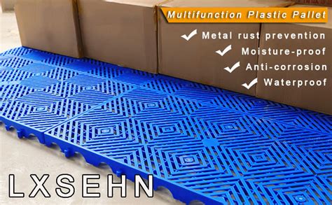 LXSEHN Plastic Pallet，Safety Storage Nestable Shipping Grid Pads, 2pcs HDPE Automotive Non-Slip ...