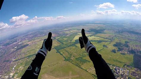 Skydiver Is Opening Parachute View From Stock Footage SBV-310450483 ...