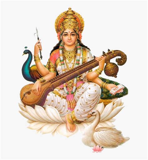 Saraswati Puja Basant Panchami - Saraswati Mata Hd, HD Png Download ...