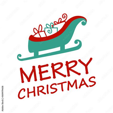 Merry Christmas colorful text. Vector illustration. Cartoon merry xmas design element. Design ...