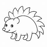 Premium Vector  Cartoon cute porcupine coloring Page For Kids sketch template