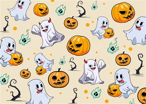 Halloween Horror Spooky Cartoon Jack O Lantern Background, Halloween, Pumpkin Lantern, Ghost ...