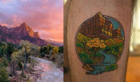 Zion National Park Tattoo by Sasha Wren at Body Art & Soul Tattoo ...