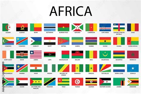 Alphabetical Country Flags for the Continent of Africa Stock Vector ...