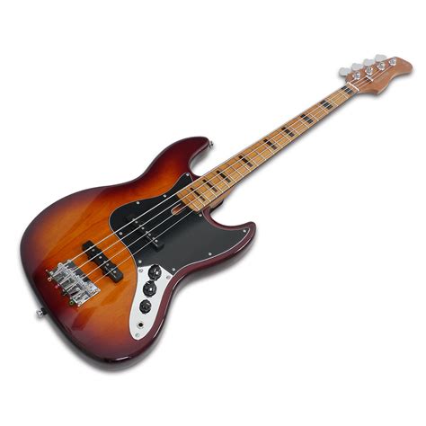 Sire V5 4-String Bass Guitar, Alder Body, Roasted Maple Fretboard, TS Tobacco Sunburst