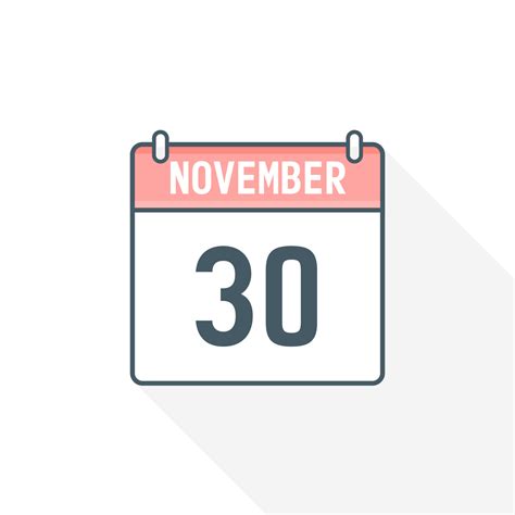 30th November calendar icon. November 30 calendar Date Month icon ...