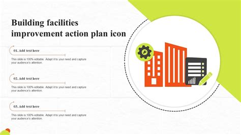 Building Facilities Improvement Action Plan Icon PPT Slide