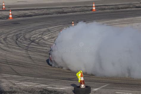 Car Drifting Race Competition on a Track Stock Photo - Image of blur, rubber: 151055396