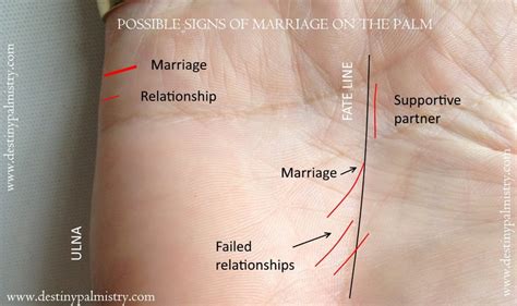 Marriage on the Palm - Relationship lines - Destiny Palmistry