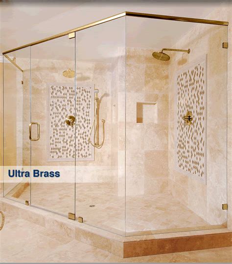 Ultra Brass hardware finish | Shower door hardware, Frameless shower doors, Frameless shower