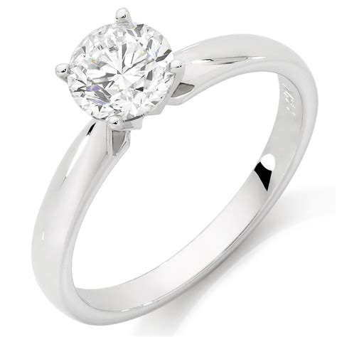 Solitaire Engagement Ring with a 1 1/2 Carat Diamond in 14ct White Gold