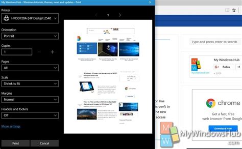 How To Configure Print Options In Microsoft Edge In Windows 10?