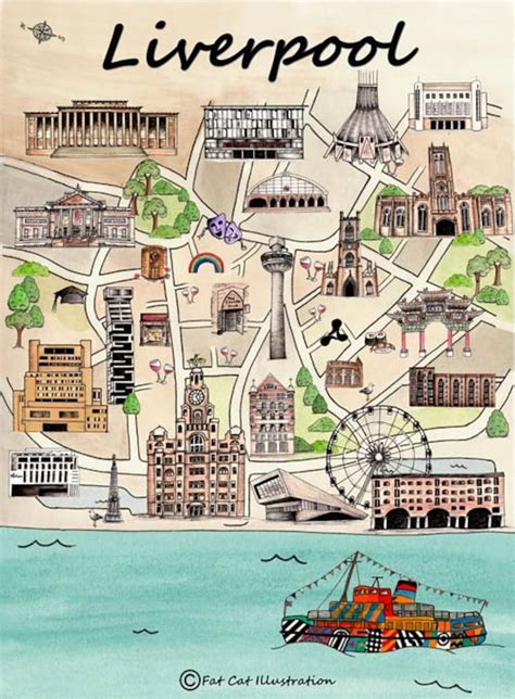 Liverpool Map-illustrated Print-liverpool Gift - Etsy