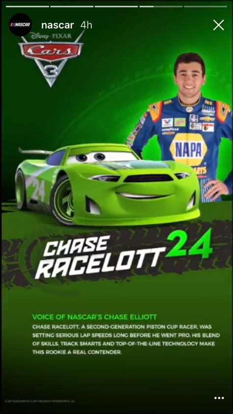 Chase Elliott is going to be Chase Racelott in Cars 3 | Chase elliott ...