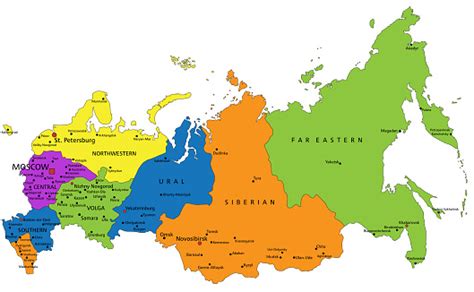 Colorful Russia Political Map With Clearly Labeled Separated Layers Stock Illustration ...