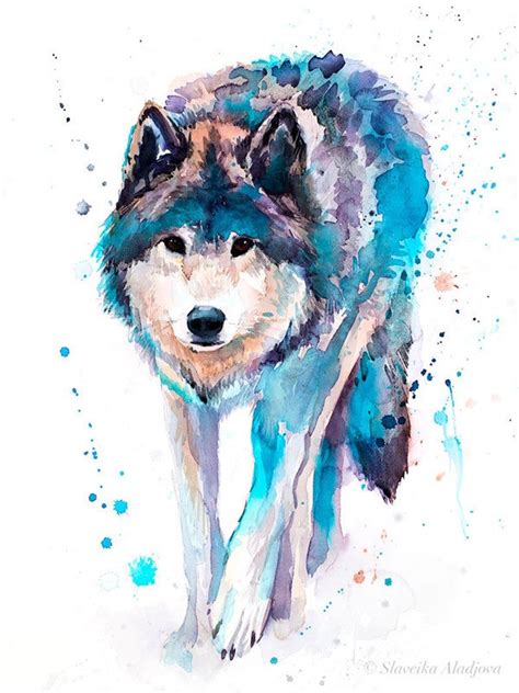 Wolf Watercolor Painting Print by Slaveika Aladjova, Art, Animal, Illustration, Home Decor ...