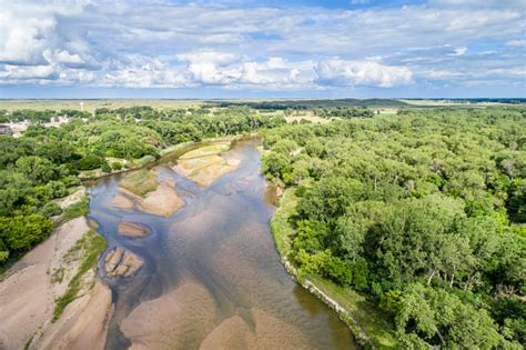 Platte River In Nebraska Aerial View Stock Photo - Download Image Now - iStock