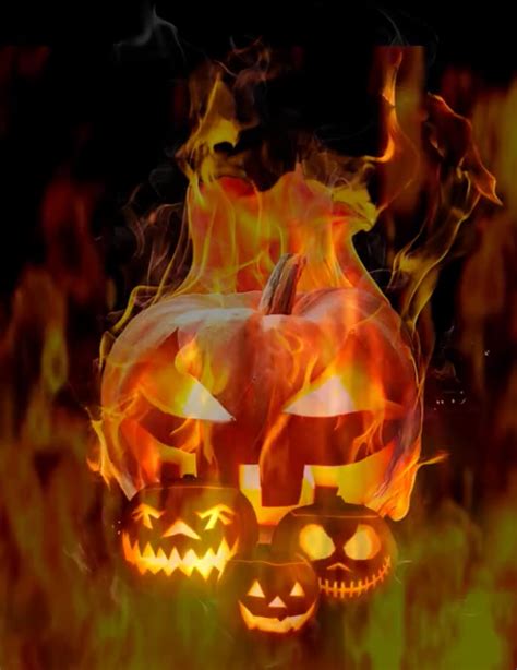 Flaming Pumpkin Background Template | PosterMyWall