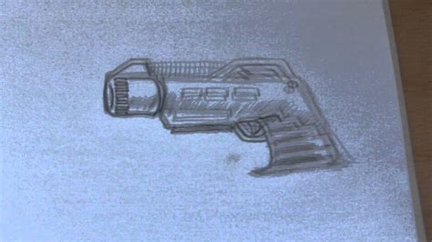 How To Draw A Simple Ray Gun Step By Step - YouTube