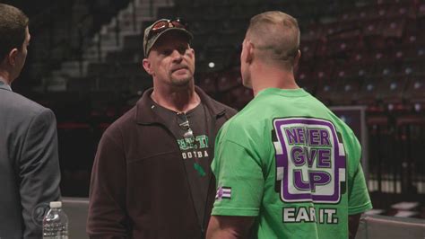 Go backstage at Raw's 25th anniversary with "Stone Cold" Steve Austin ...