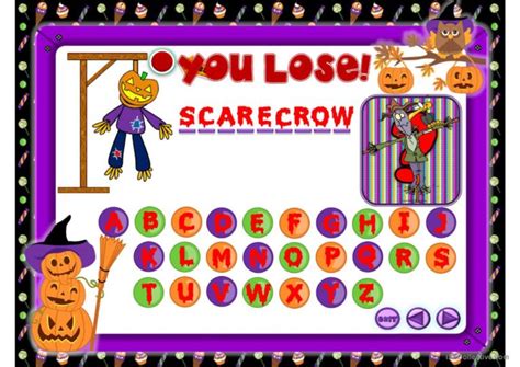 HALLOWEEN THE HANGMAN GAME general r…: English ESL powerpoints