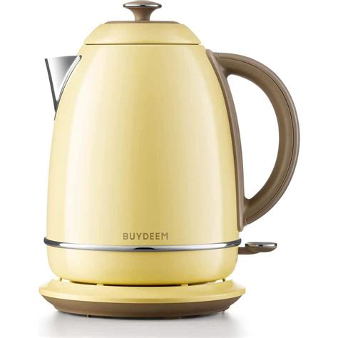 BUYDEEM 1.7 L Mellow Yellow Cordless Electric Tea Kettle with Swivel ...