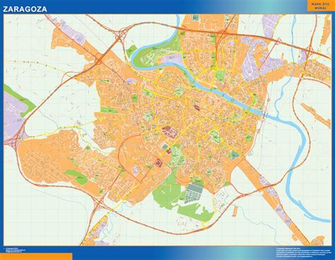 wall map of Zaragoza Spain | Largest maps of the world. Our big collection