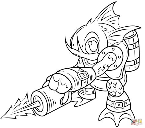 Dibujo de Skylanders Gill para colorear | Dibujos para colorear imprimir gratis