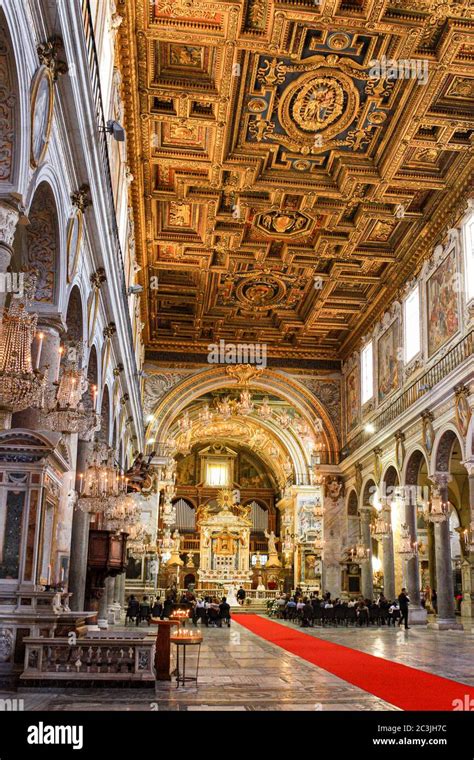 The beautiful interior of a cathedral in Rome Stock Photo - Alamy