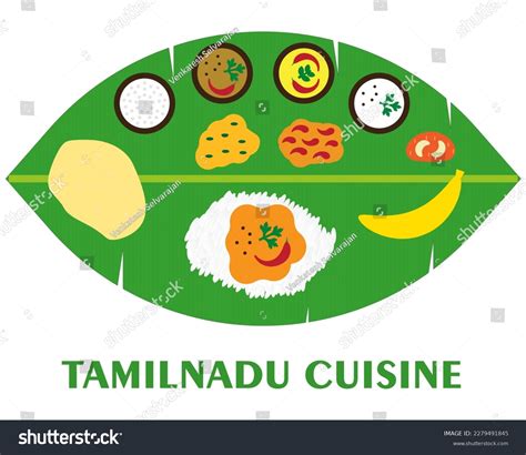 Cuisine Tamil Nadu Food Culture Tamil Stock Vector (Royalty Free ...