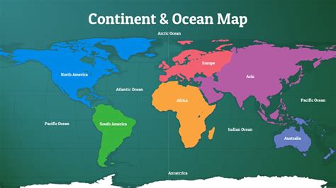 Map Of The World Continents And Oceans