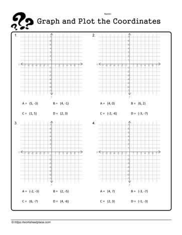 Graph and Plot Coordinates Worksheets