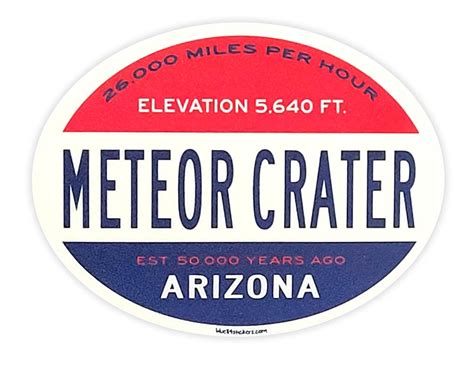 Meteor Crater Oval Americana Sticker - Meteor Crater | Barringer Space ...