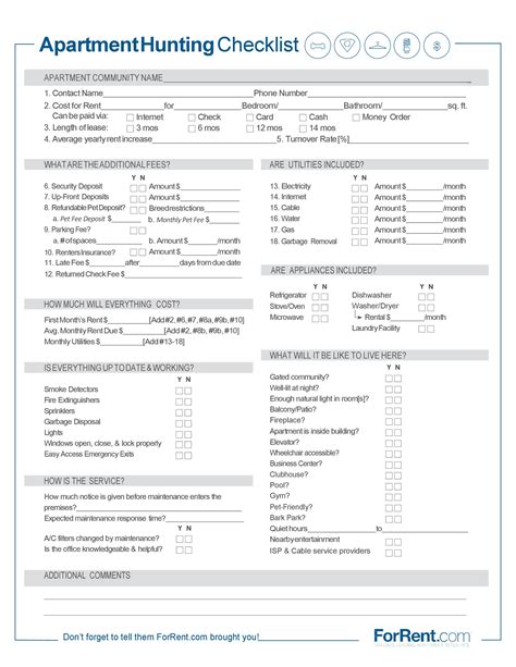 First / New Apartment Checklist - 40 Essential Templates ᐅ TemplateLab