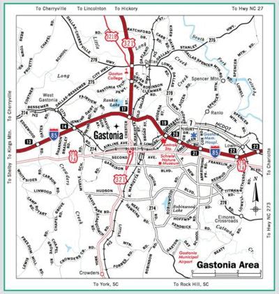 Highway Map of Gastonia - North Carolina by Avenza Systems Inc ...